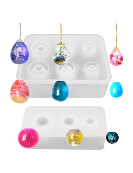 Moldes de Silicona DLAND para Resina Esféricos - 2 Pcs