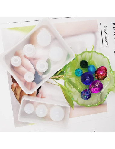 Moldes de Silicona DLAND para Resina Esféricos - 2 Pcs