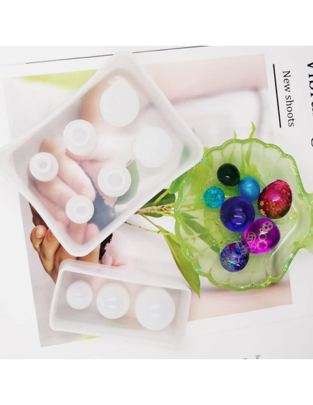 Moldes de Silicona DLAND para Resina Esféricos - 2 Pcs