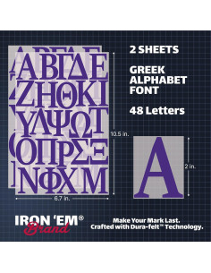 Letras Termoadhesivas Dura-Felt Iron 'Em 48 Piezas Púrpura 2