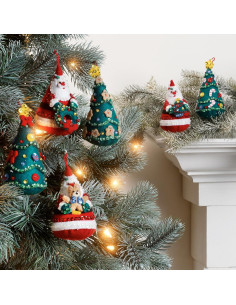Kit de Adornos de Fieltro Bucilla Tesoros del Árbol de Santa - 6 Piezas 2