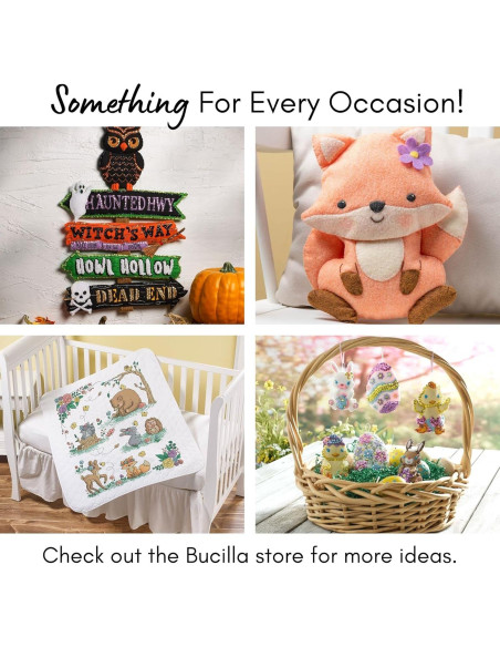 Kit de Adornos de Fieltro Bucilla Tesoros del Árbol de Santa - 6 Piezas