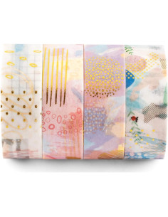 Cinta Washi Decorativa Yubbaex 4 Rollos 15mm Geométrico 2