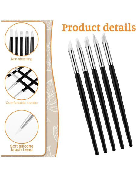 15 Pinceles de Silicona LXUEJIE para Escultura y Manualidades