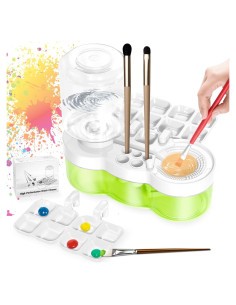 Limpiador de Pinceles 6-en-1 AnoleAir con Drenaje Blanco