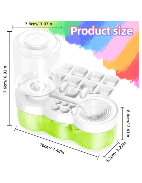 Limpiador de Pinceles 6-en-1 AnoleAir con Drenaje Blanco