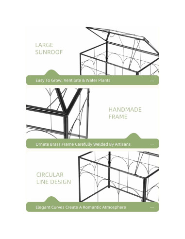 Terrario de Vidrio Templado REDHUGO con Tapa 26x15x21cm Negro