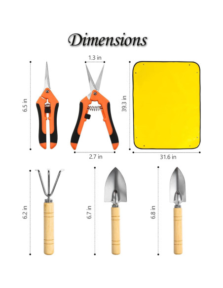 Kit de Jardinería Josteve 5 Pcs - Tijeras y Herramientas para Suculentas