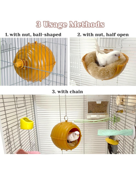 Nido de Pájaro Columpio Jevnd 14cm Cama Suave para Periquitos