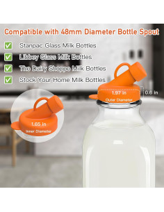 4 Tapas de Silicona HAIYUJI para Botellas de Leche 48mm 2