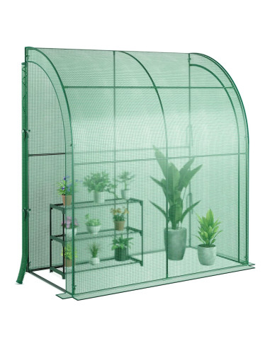 Invernadero Mini de Pared Safstar 2.13x1.07x2.13m con Estante 3 Niveles