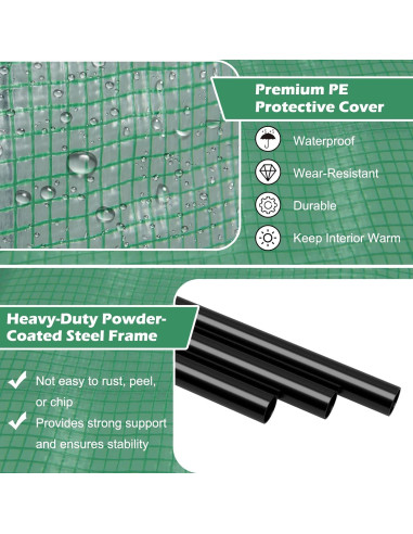 Invernadero Mini de Pared Safstar 2.13x1.07x2.13m con Estante 3 Niveles