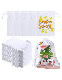 24 Bolsas de Cuerda de Sublimación Cosblank 13x18 cm Blancas