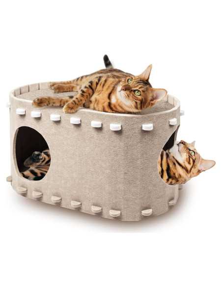 Casa para Gatos PeekaPurr de Dos Pisos 55x30x30 cm