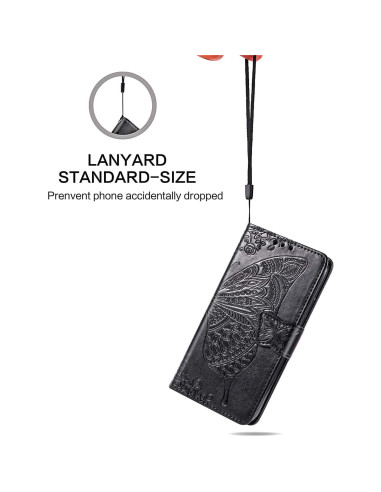 Funda de cuero PU para Cricket Icon 5 y AT&T Motivate 4 - Negro