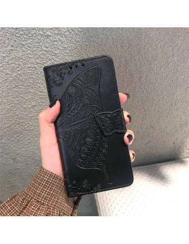 Funda de cuero PU para Cricket Icon 5 y AT&T Motivate 4 - Negro