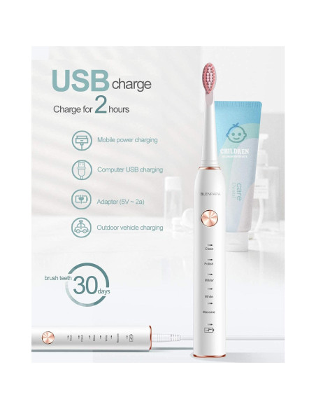 Cepillo de Dientes Eléctrico Sonic Blenpapa XM-801 38000 VPM