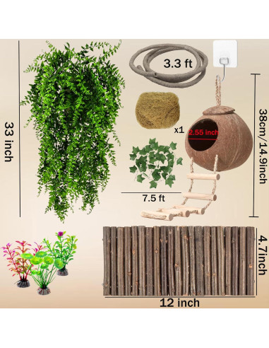 Accesorios para Reptiles HERCOCCI - Cabaña de Coco 37.8 cm