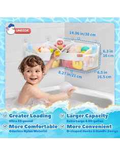 Organizador de Juguetes de Baño UNEEDE - 3 Compartimentos 15L 2