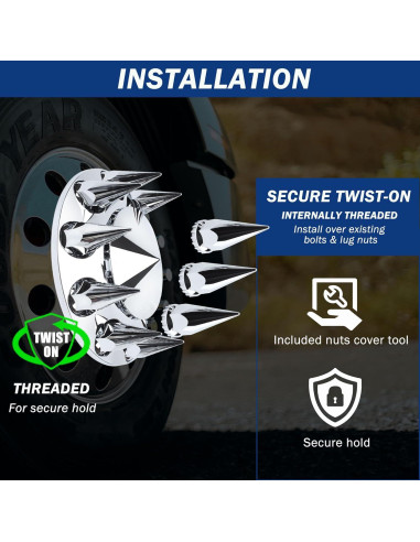 Cubierta de Eje Frontal Vitonsbay ABS Cromado 33mm