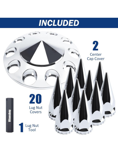 Cubierta de Eje Frontal Vitonsbay ABS Cromado 33mm