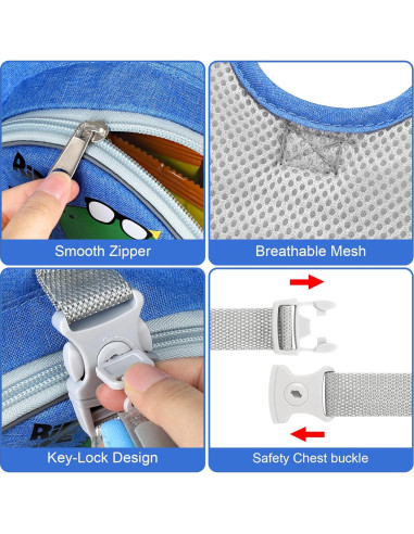 Arnés de Seguridad para Niños Accmor Tiranosaurio Rex Azul