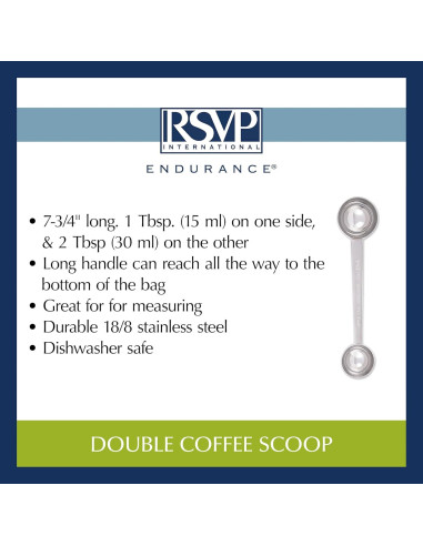 Cuchara Medidora RSVP de Acero Inoxidable 19.7 cm Doble