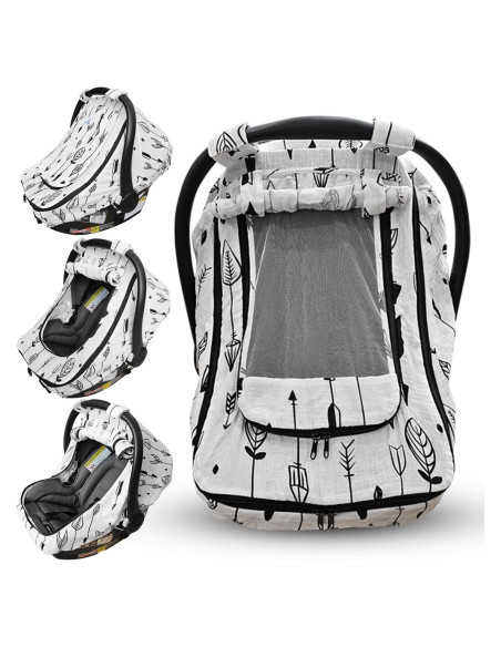 Funda de Asiento de Coche Muselina HippoBaby Flechas 100% Algodón