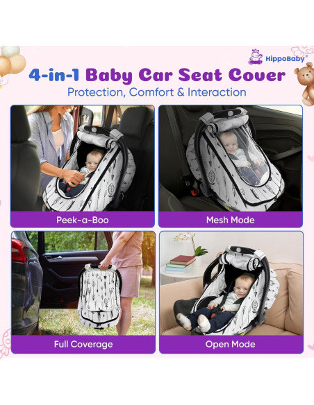 Funda de Asiento de Coche Muselina HippoBaby Flechas 100% Algodón