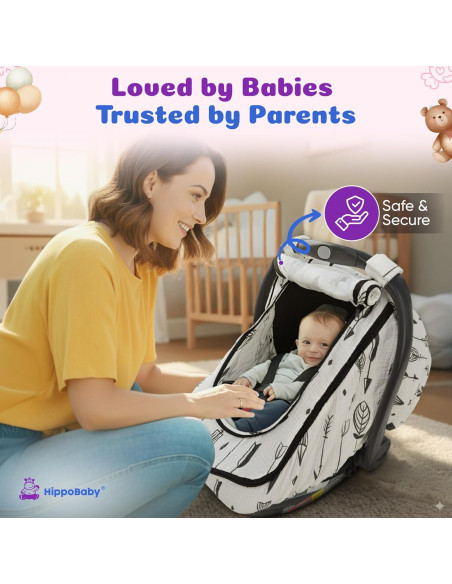 Funda de Asiento de Coche Muselina HippoBaby Flechas 100% Algodón