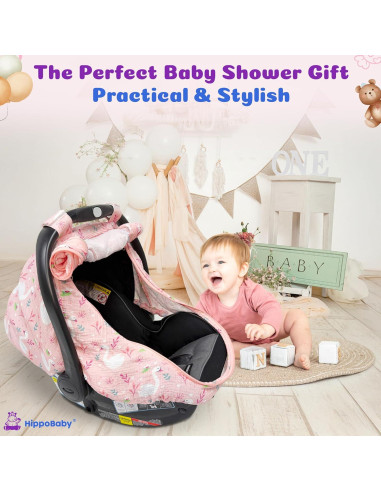 Funda de Asiento de Coche Muselina HippoBaby Flechas 100% Algodón