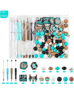 Set de 136 Perlas de Silicona Kovict Multicolor para Manualidades 2