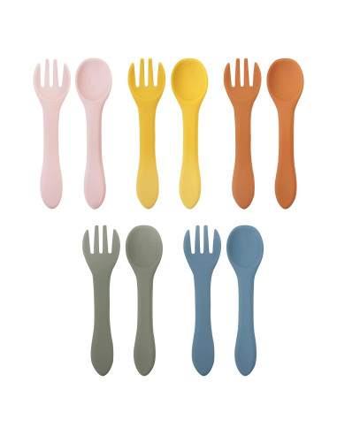 Set de 10 Utensilios de Silicona para Bebés DF Dualerv