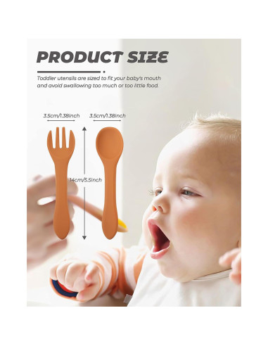 Set de 10 Utensilios de Silicona para Bebés DF Dualerv