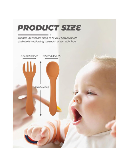 Set de 10 Utensilios de Silicona para Bebés DF Dualerv