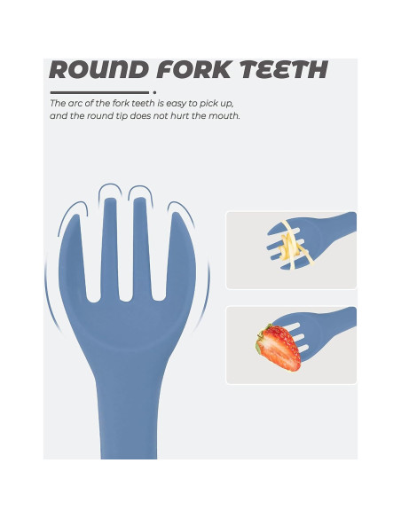 Set de 10 Utensilios de Silicona para Bebés DF Dualerv