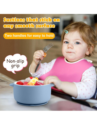 Cuencos de Porcelana para Niños Domensi 4 Piezas Antideslizantes