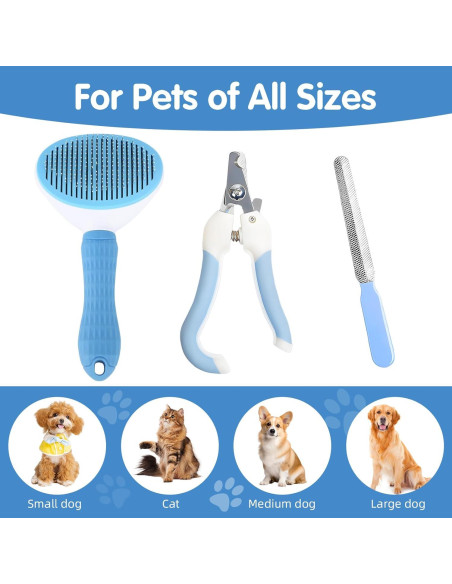 Kit de Acicalamiento para Mascotas Aglads - Cepillo, Cortauñas y Peine