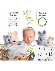 Manta de Hitos Mensuales Paishanas 152x102 cm Franela Suave 2