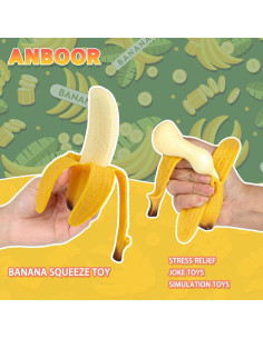 Juguete Squishies Plátano Anboor - Alivio Estrés 13.9 cm 2