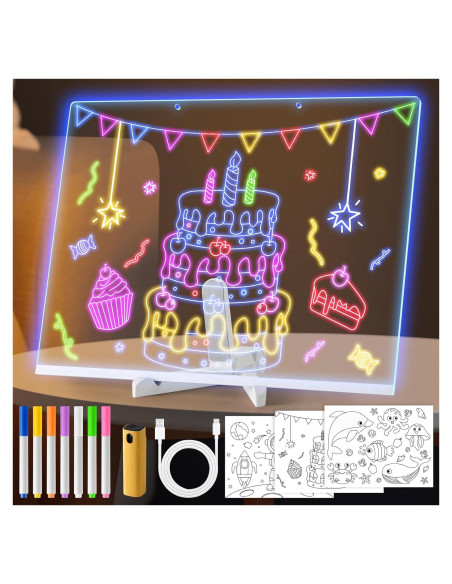Tablero de Dibujo LED VinTS 40x30cm 7 Colores 3 Modos