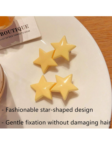 Set de 4 Clips de Pelo en Forma de Estrella para Niñas