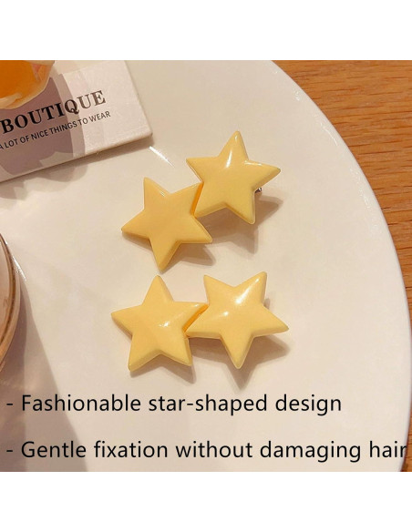 Set de 4 Clips de Pelo en Forma de Estrella para Niñas