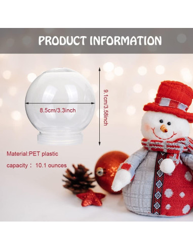 10 Globos de Nieve Rellenables Aweyka 91mm para Manualidades
