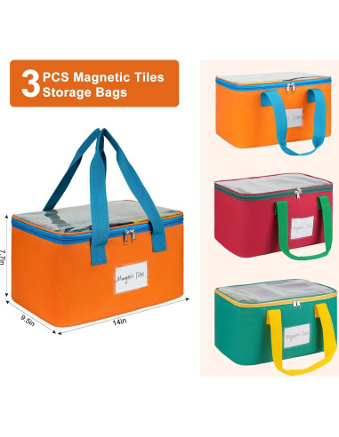 3 Bolsas de Almacenamiento ZIOZERTT para Azulejos Magnéticos