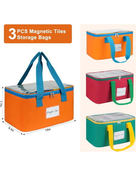 3 Bolsas de Almacenamiento ZIOZERTT para Azulejos Magnéticos