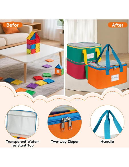 3 Bolsas de Almacenamiento ZIOZERTT para Azulejos Magnéticos