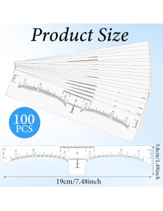 Plantillas de Cejas Desechables Giantree - 100 Pcs, Medición Precisa 2