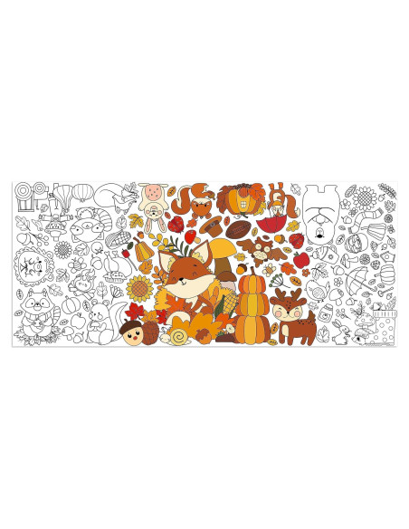 Póster para Colorear Otoño BZaber 140 x 60 cm Actividades Niños