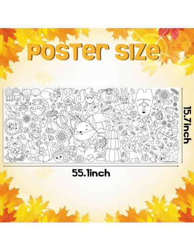 Póster para Colorear Otoño BZaber 140 x 60 cm Actividades Niños